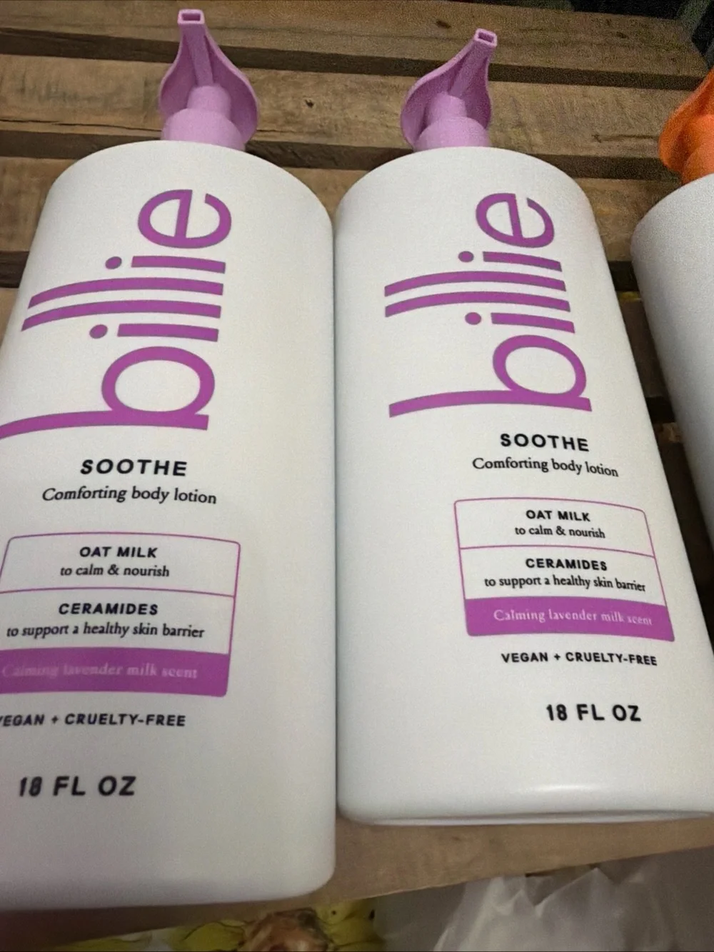 3- Billie body lotion. Soothe and Glow
